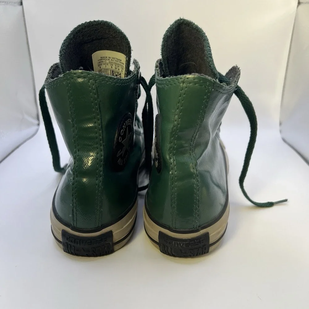 Rubber Converse Chuck Taylor Green High Top Sneakers Unisex W7 M5 Fleece Lined‎ - Picture 5 of 16